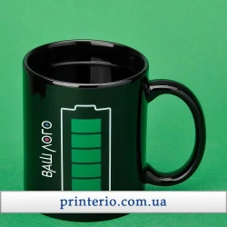 Кружка для сублимации Sublime ХАМЕЛЕОН Батарейка с вашим лого черная 330 мл